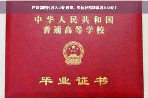 自媒体时代收入证明攻略，如何轻松获取收入证明？