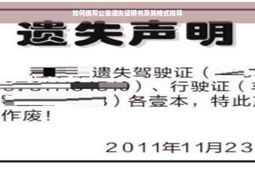 如何撰写公章遗失证明书及其格式指导