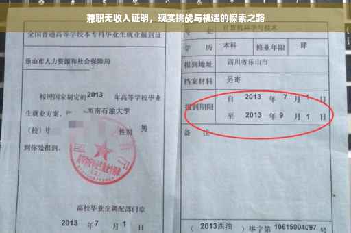 兼职无收入证明，现实挑战与机遇的探索之路