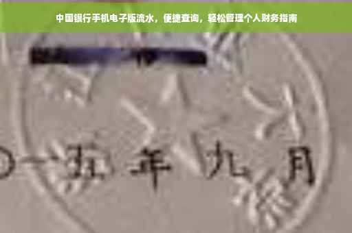 中国银行手机电子版流水，便捷查询，轻松管理个人财务指南