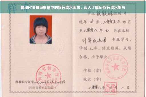 揭秘H1B签证申请中的银行流水要求，深入了解hr银行流水细节