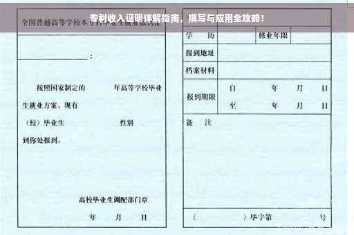 专利收入证明详解指南，撰写与应用全攻略！