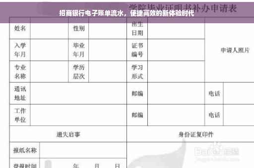 招商银行电子账单流水，便捷高效的新体验时代