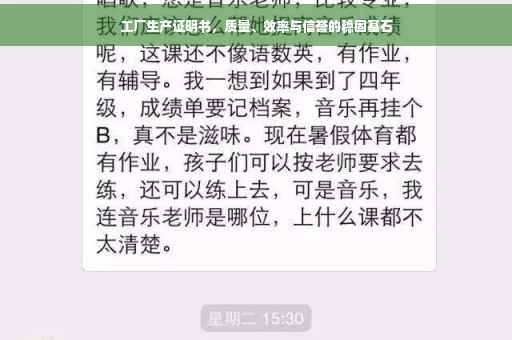 工厂生产证明书，质量、效率与信誉的稳固基石