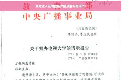 绩效收入证明模板详解及解析指南 ?✨