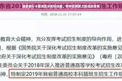 浦发银行卡查询流水密码详解，财务透明度之旅启动指南