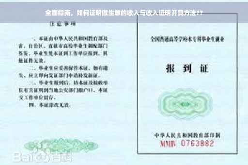 全面指南，如何证明做生意的收入与收入证明开具方法??