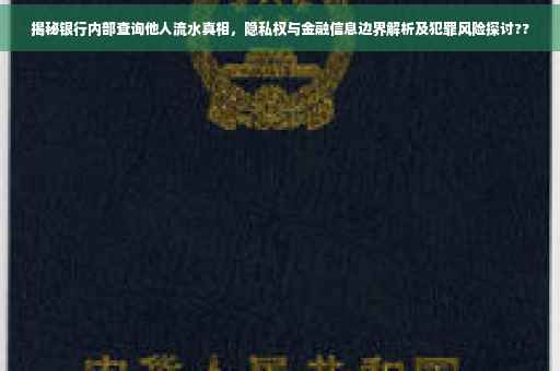 揭秘银行内部查询他人流水真相，隐私权与金融信息边界解析及犯罪风险探讨??