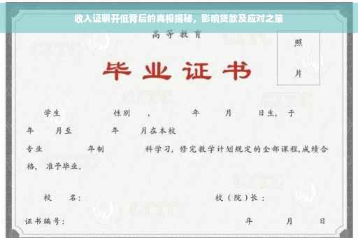 收入证明开低背后的真相揭秘，影响贷款及应对之策