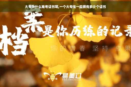大专为什么难考证书呢,一个大专生一般拥有多少个证书