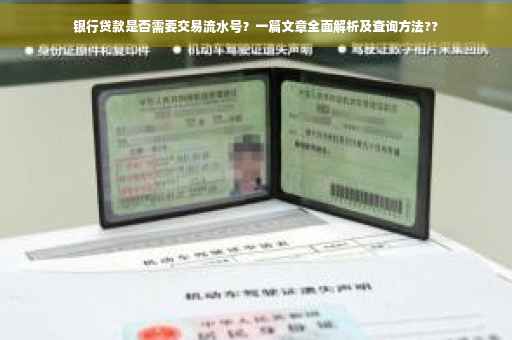 银行贷款是否需要交易流水号？一篇文章全面解析及查询方法??