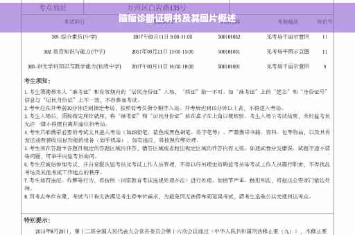 脑瘤诊断证明书及其图片概述