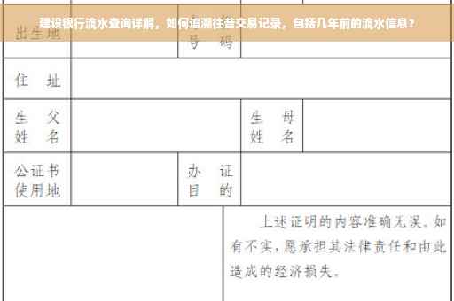 建设银行流水查询详解，如何追溯往昔交易记录，包括几年前的流水信息？