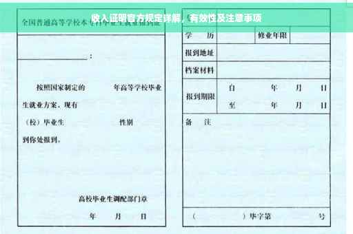 收入证明官方规定详解，有效性及注意事项