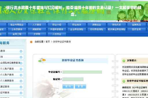 银行流水明细十年查询与打印解析，能否追溯十年前的交易记录？一文解答您的疑虑。