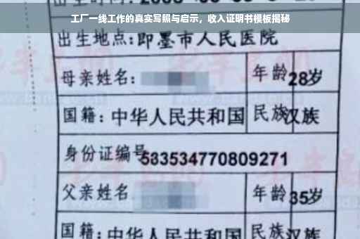 工厂一线工作的真实写照与启示，收入证明书模板揭秘