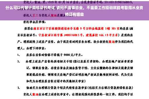 什么可以代替计算机证书考试,请问不需要毕业，不需要工作经验就能考取得从业资格证有哪些