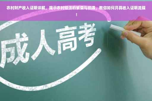 农村财产收入证明详解，揭示农村经济的繁荣与机遇，教你如何开具收入证明流程！