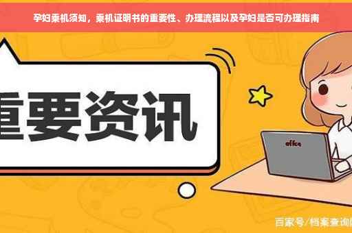 孕妇乘机须知，乘机证明书的重要性、办理流程以及孕妇是否可办理指南