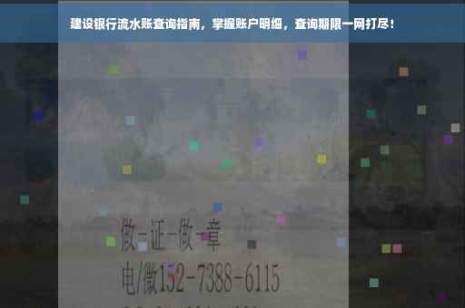 建设银行流水账查询指南，掌握账户明细，查询期限一网打尽！