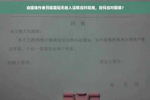 自媒体作者开庭期间无收入证明应对指南，如何应对困境？