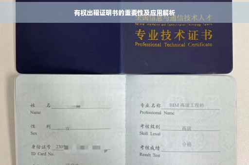 有权出租证明书的重要性及应用解析