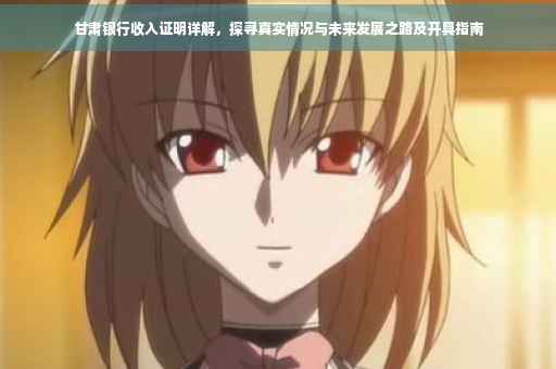 甘肃银行收入证明详解，探寻真实情况与未来发展之路及开具指南