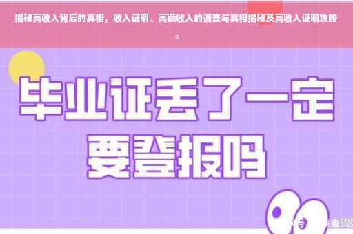 揭秘高收入背后的真相，收入证明、高额收入的调查与真相揭秘及高收入证明攻略。