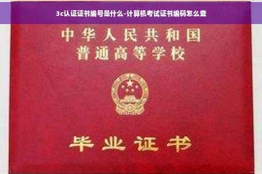 3c认证证书编号是什么-计算机考试证书编码怎么查