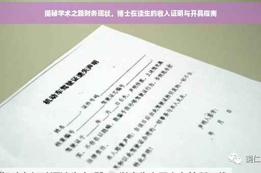 揭秘学术之路财务现状，博士在读生的收入证明与开具指南