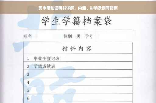 民事限制证明书详解，内涵、影响及撰写指南