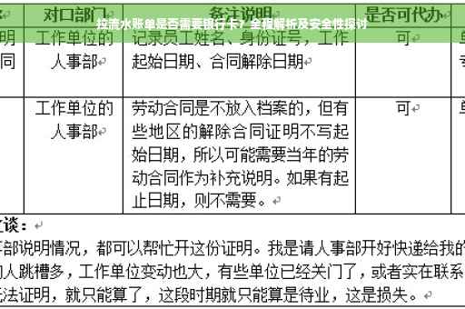 拉流水账单是否需要银行卡？全程解析及安全性探讨
