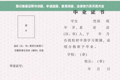 登记备案证明书详解，申请流程、使用场景、法律效力及开具方法
