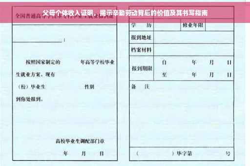 父母个体收入证明，揭示辛勤劳动背后的价值及其书写指南