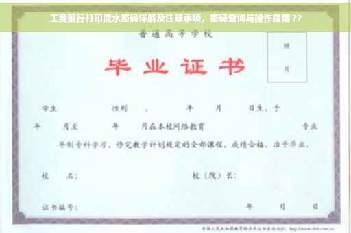 工商银行打印流水密码详解及注意事项，密码查询与操作指南 ??