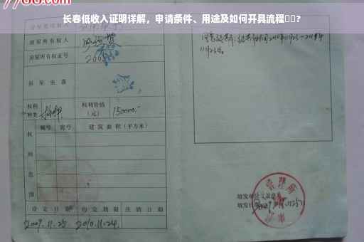 长春低收入证明详解，申请条件、用途及如何开具流程⚡️?