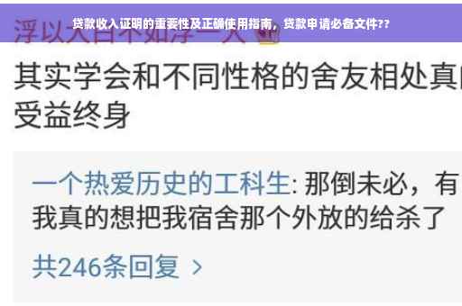 贷款收入证明的重要性及正确使用指南，贷款申请必备文件??