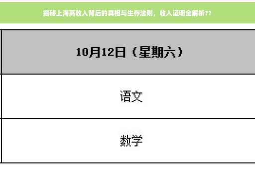 揭秘上海高收入背后的真相与生存法则，收入证明全解析??