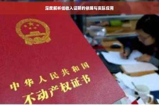 深度解析低收入证明的依据与实际应用