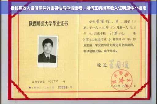 揭秘原收入证明原件的重要性与申请流程，如何正确撰写收入证明原件??指南