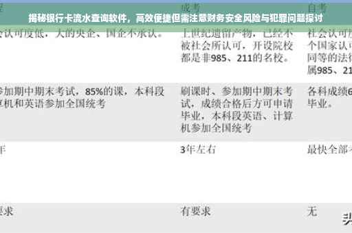 揭秘银行卡流水查询软件，高效便捷但需注意财务安全风险与犯罪问题探讨