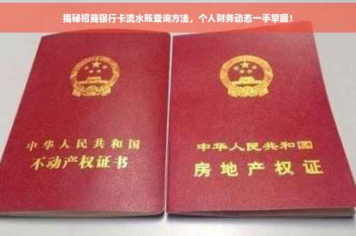 揭秘招商银行卡流水账查询方法，个人财务动态一手掌握！