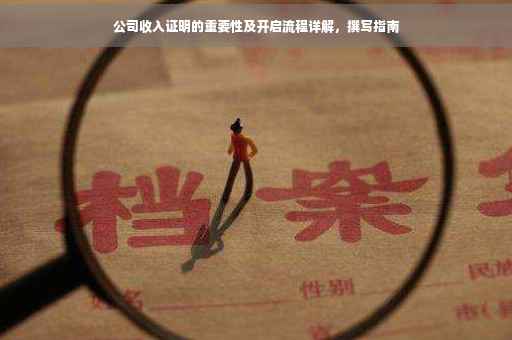 公司收入证明的重要性及开启流程详解，撰写指南