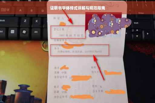 证明书字体格式详解与规范指南