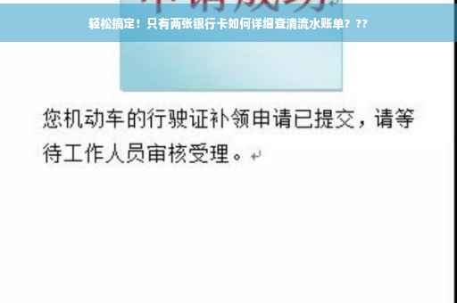 轻松搞定！只有两张银行卡如何详细查清流水账单？??