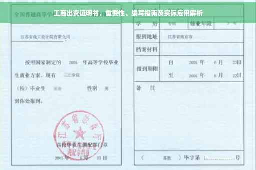 工商出资证明书，重要性、编写指南及实际应用解析