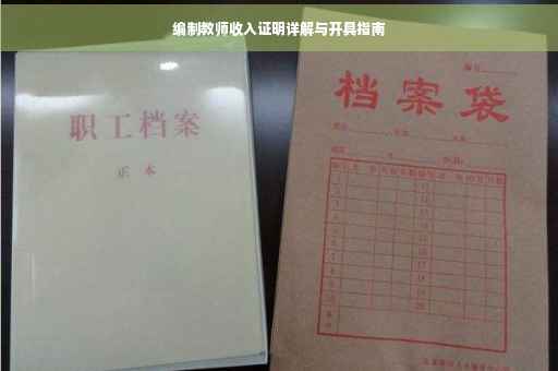 编制教师收入证明详解与开具指南
