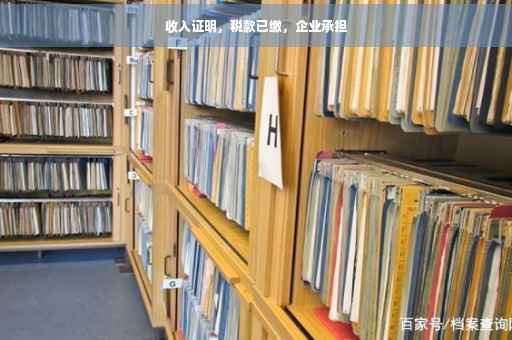 收入证明，税款已缴，企业承担