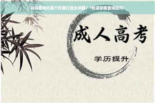 如何查询近两个月银行流水详解？?快速掌握查询技巧！