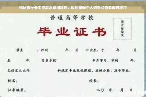 揭秘银行卡工资流水查询攻略，轻松掌握个人财务动态查询方法??